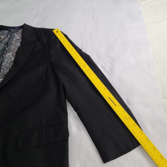 Alan Flusser Polyester Black Suit Jacket Sport Coat Men's 42S Preppy 2400 - Picture 7 of 13